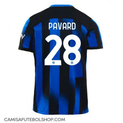 Camisa de time de futebol Inter Milan Benjamin Pavard #28 Replicas 1º Equipamento 2023-24 Manga Curta